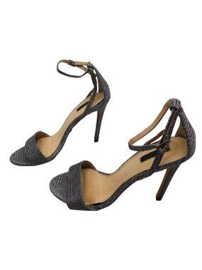 Topshop Size 6 Metallic Glittery Ankle Strap Heels Evening Party Shoes Glam